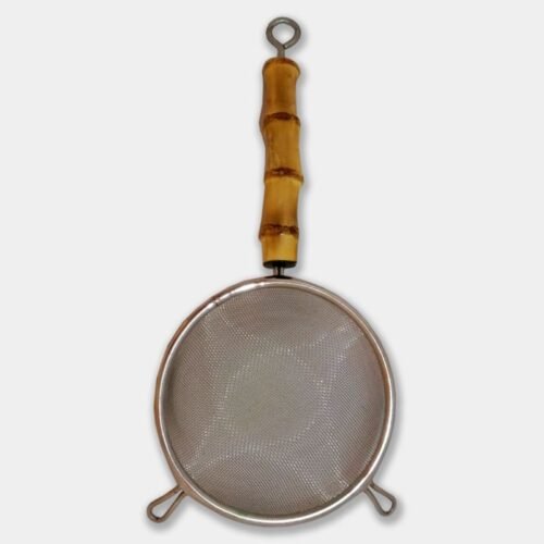 Coador grande com cabo de bambu natural|utensílios para cozinha