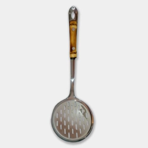 Espumadeira revestida com raiz de bambu natural marrom