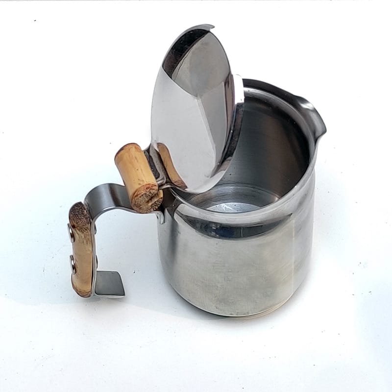 Bule peqeuno de inox com bambu natural|Bule pequeno de inox com bambu natural|Jarras inox com bambu Natural