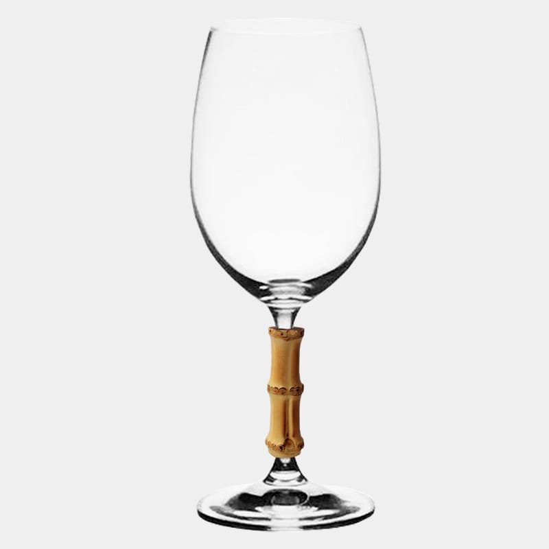 Taça vinho branco com haste de bambu